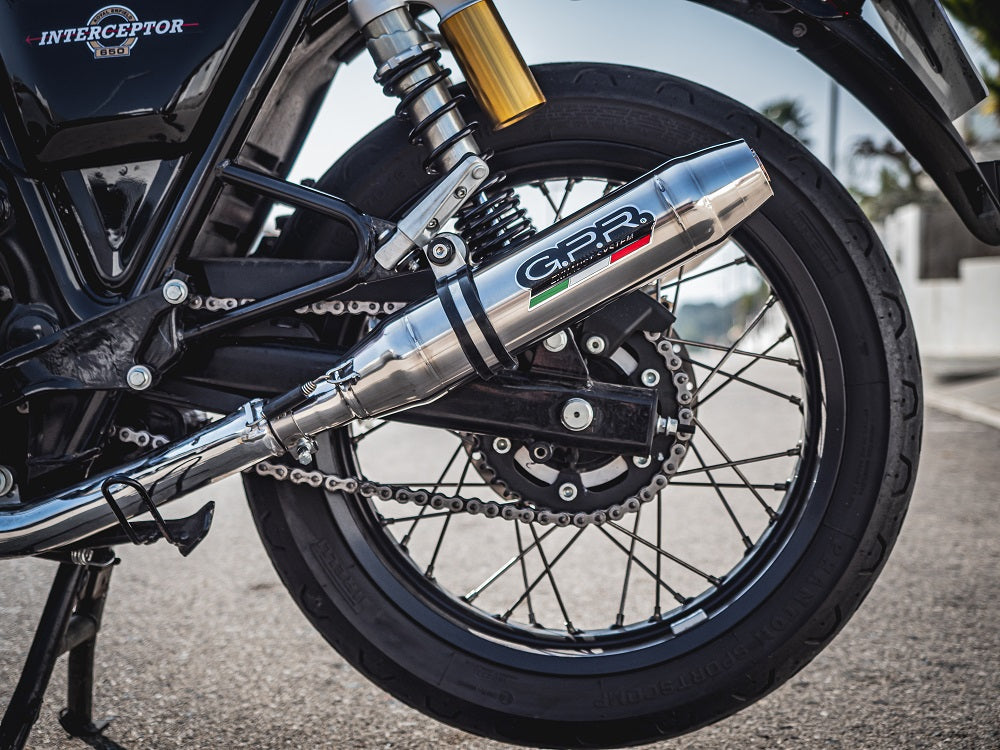GPR exhaust Royal Enfield Interceptor 650 2019-2020, Deeptone Inox, Dual slip-on exhaust legal for UK and non-EU countries including removable db kill - GPR Exhausts