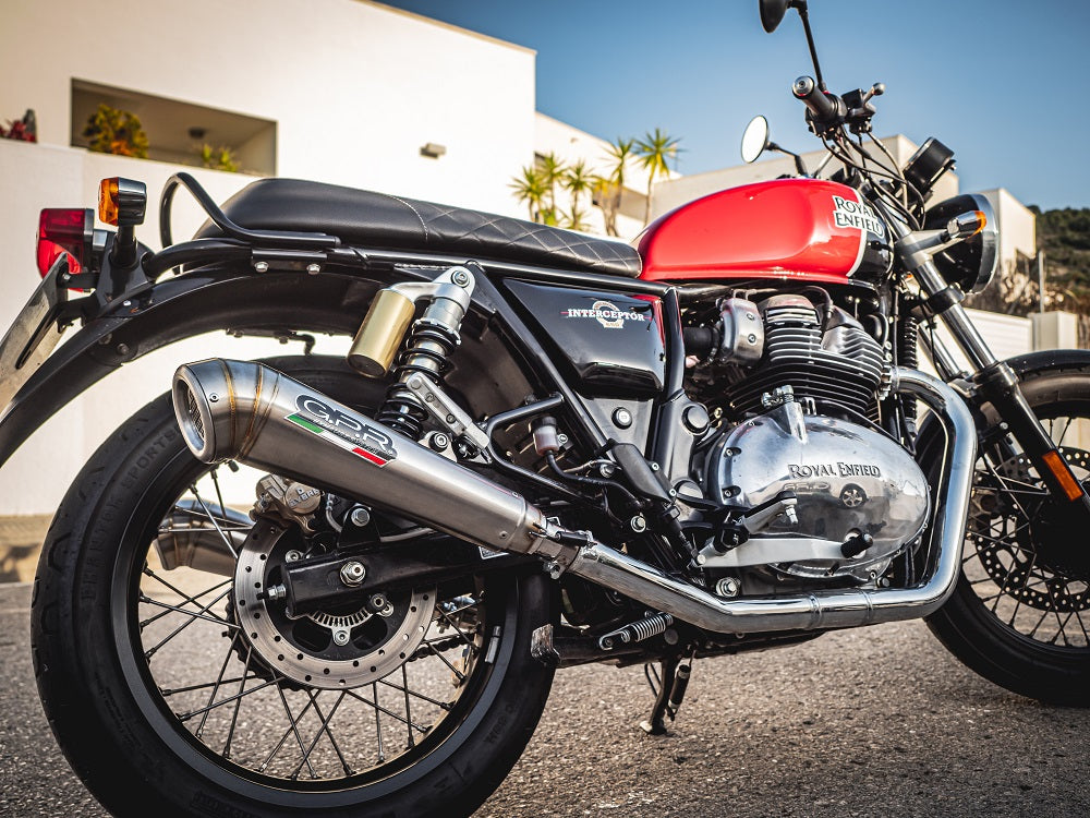 GPR exhaust Royal Enfield Interceptor 650 2019-2020, Powercone Evo, Dual slip-on exhaust legal for UK and non-EU countries including removable db kill - GPR Exhausts