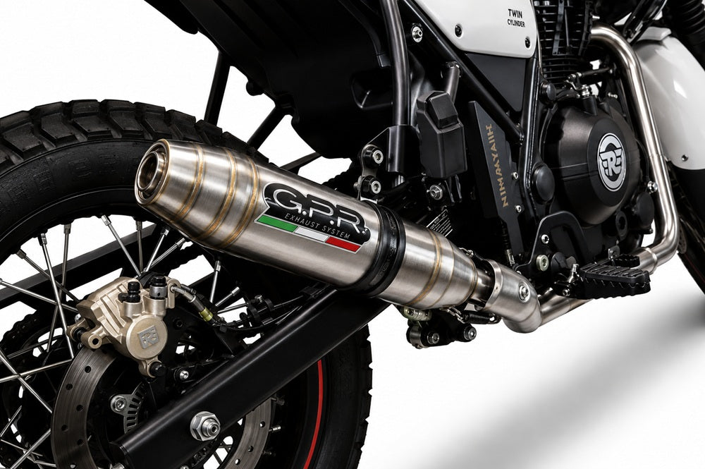 GPR exhaust Royal Enfield Scram 411 2022-2024, Deeptone Inox, Racing slip-on exhaust including link pipe - GPR Exhausts