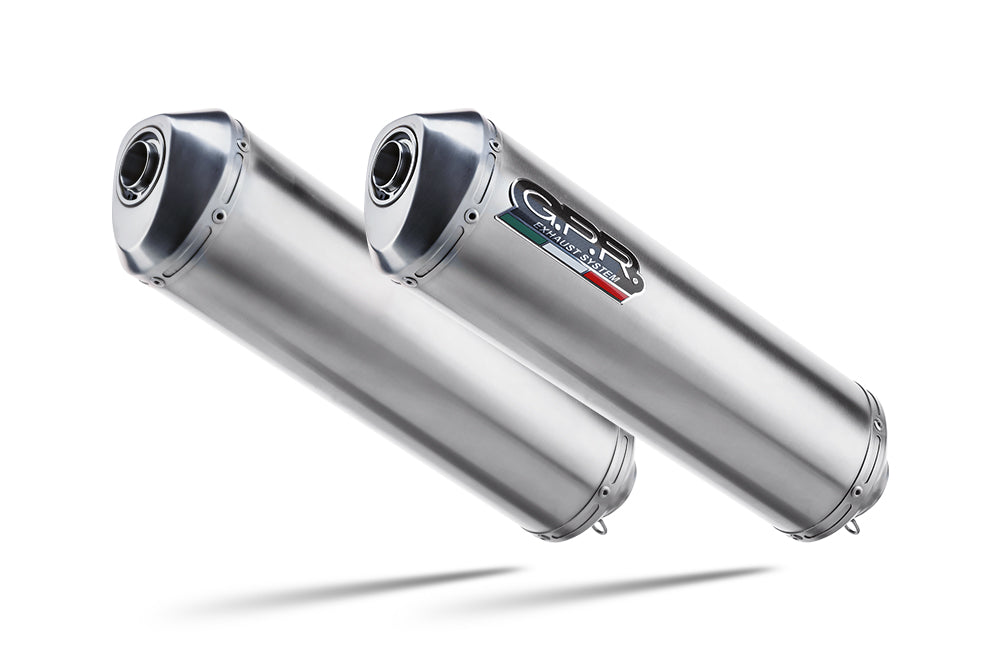 GPR exhaust Aprilia Etv Caponord 1000 Rally 2001-2007, Satinox, Dual Homologated legal slip-on exhaust including removable db killers and link pipes - GPR Exhausts