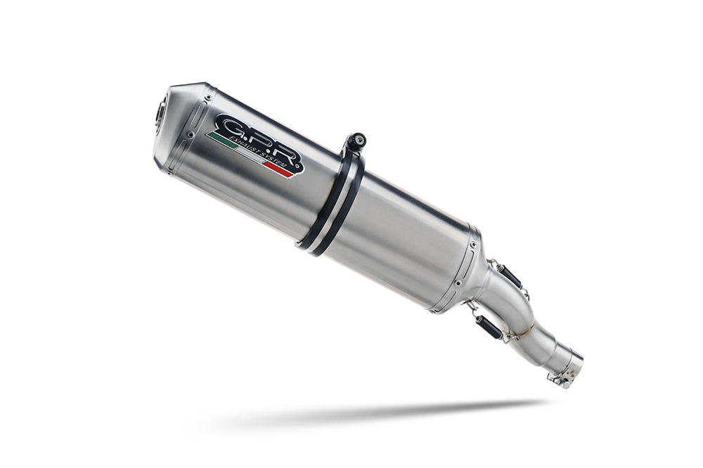 GPR exhaust Suzuki V-Strom Dl 1000 2014-2016, Satinox, Homologated legal slip-on exhaust including removable db killer and link pipe - GPR Exhausts