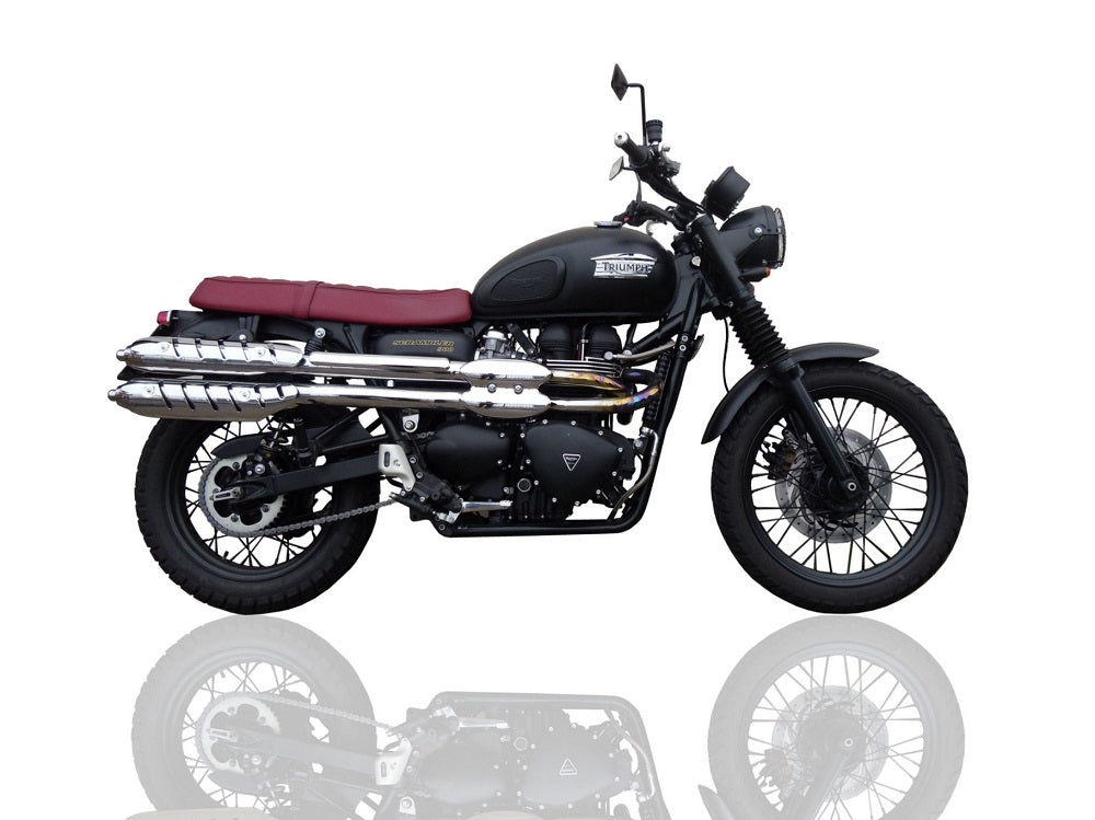 GPR exhaust Triumph Scrambler 900 2006-2014, Deeptone Inox, Dual Homologated legal slip-on exhaust including removable db killers and link pipes - GPR Exhausts