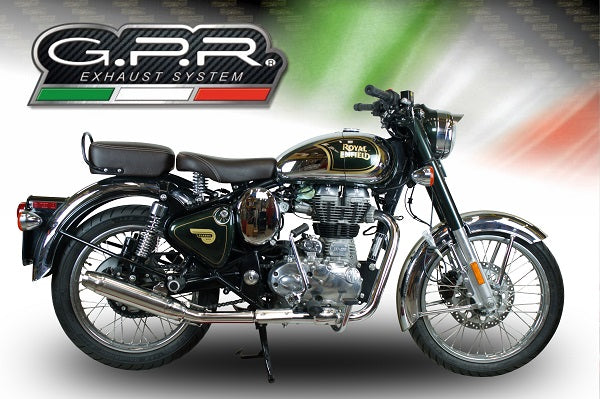 GPR exhaust Royal Enfield Continental GT 535  2014-2016, Deeptone Inox, Racing slip-on exhaust, including link pipe and removable db killer - GPR Exhausts