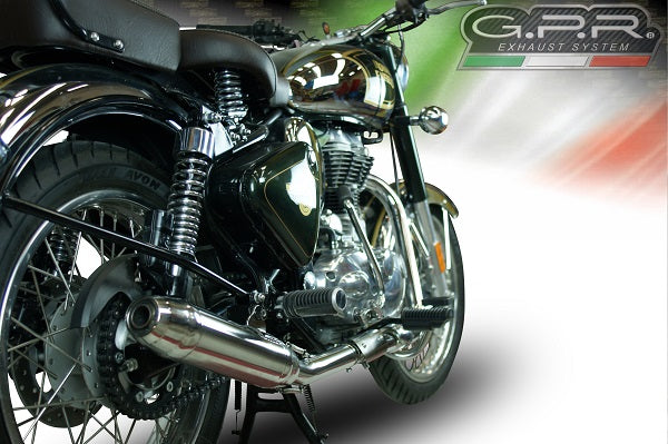 GPR exhaust Royal Enfield Continental GT 535  2014-2016, Deeptone Inox, Racing slip-on exhaust, including link pipe and removable db killer - GPR Exhausts