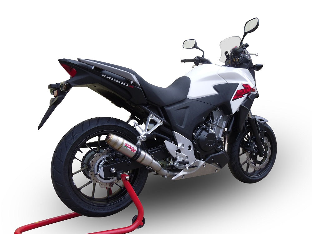 GPR exhaust Honda Cb 500 X 2013-2015, Deeptone Inox, Homologated legal slip-on exhaust including removable db killer and link pipe - GPR Exhausts
