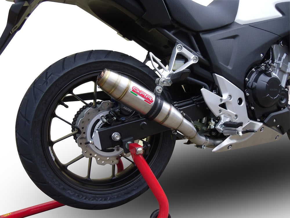 GPR exhaust Honda Cb 500 X 2013-2015, Deeptone Inox, Homologated legal slip-on exhaust including removable db killer and link pipe - GPR Exhausts