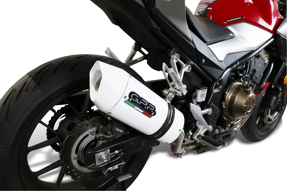 GPR exhaust Honda Cb 500 X 2019-2025, Albus Evo4, Homologated legal slip-on exhaust including removable db killer and link pipe - GPR Exhausts