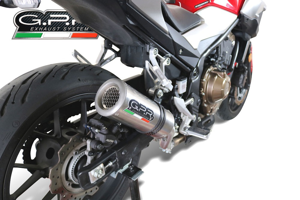 GPR exhaust Honda Cb 500 X 2019-2025, M3 Inox , Homologated legal slip-on exhaust including removable db killer and link pipe - GPR Exhausts