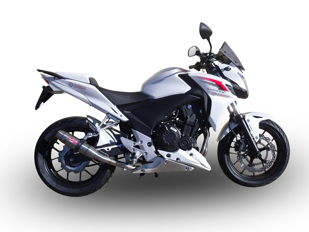 GPR exhaust Honda Cb 400 F 2013-2015, Deeptone Inox, Homologated legal slip-on exhaust including removable db killer and link pipe - GPR Exhausts
