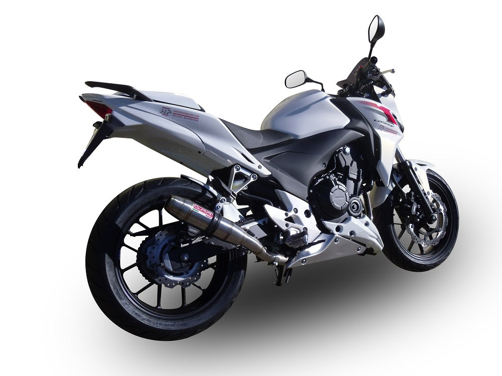 GPR exhaust Honda Cb 400 F 2013-2015, Deeptone Inox, Homologated legal slip-on exhaust including removable db killer and link pipe - GPR Exhausts