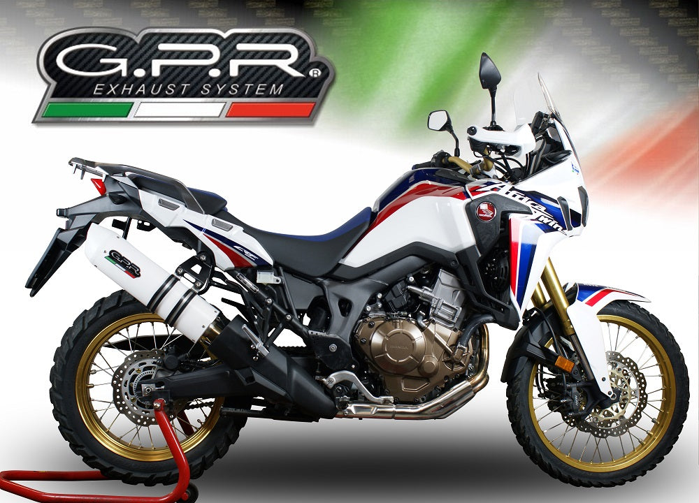 GPR exhaust Honda Crf 1000 L Africa Twin 2018-2020, Albus Evo4, Homologated legal slip-on exhaust including removable db killer and link pipe - GPR Exhausts