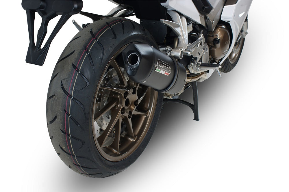 GPR exhaust Honda Vfr 800 F 2014-2016, Furore Nero, Homologated legal slip-on exhaust including removable db killer and link pipe - GPR Exhausts