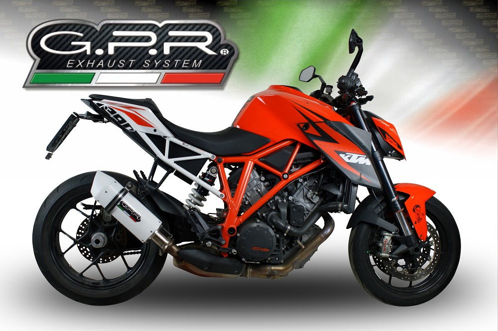 GPR exhaust Ktm Super Duke 1290 R  2017-2019, Albus Evo4, Homologated legal slip-on exhaust including removable db killer and link pipe - GPR Exhausts