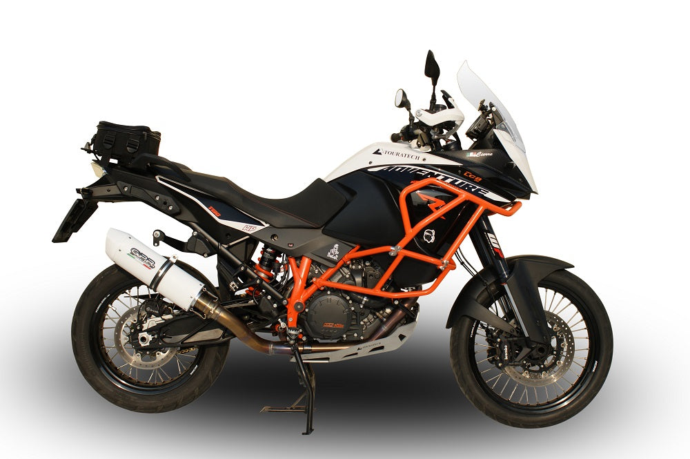 GPR exhaust Ktm Lc 8 Adventure 1050 2015-2016, Albus Ceramic, Homologated legal slip-on exhaust including removable db killer and link pipe - GPR Exhausts