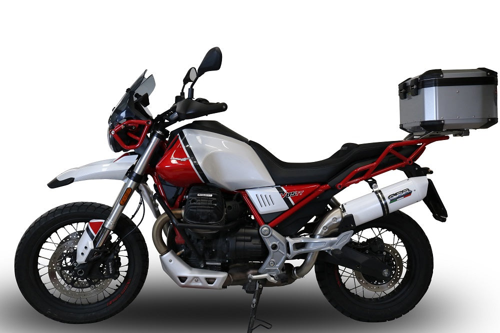 GPR exhaust Moto Guzzi V85 TT 2019-2020, Albus Evo4, Homologated legal slip-on exhaust including removable db killer and link pipe - GPR Exhausts