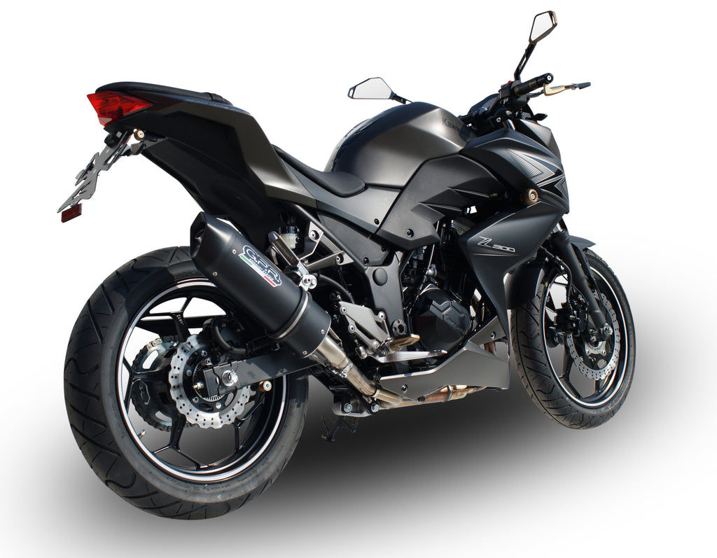 GPR exhaust Kawasaki Z 300 2014-2017, Furore Nero, Homologated legal slip-on exhaust including removable db killer and link pipe - GPR Exhausts