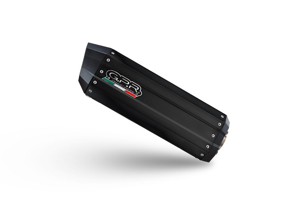 GPR exhaust Zontes 703 F 2025-2026, Hyper Sonic Black Titanium, Homologated legal slip-on exhaust including removable db killer and link pipe - GPR Exhausts