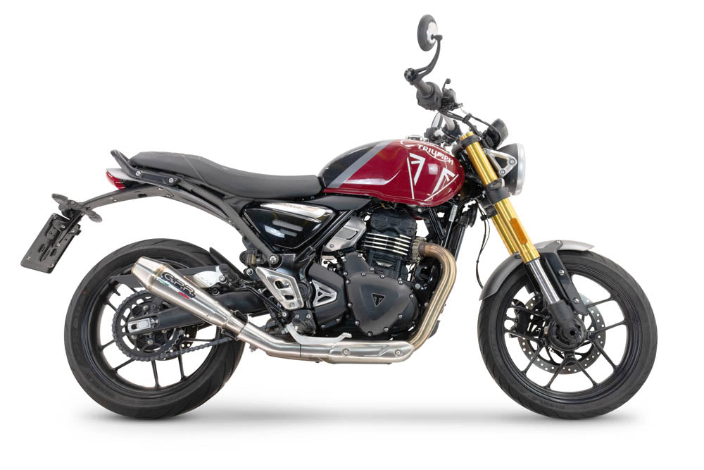 GPR exhaust Triumph Scrambler 400 X 2023-2025, Ultracone, Homologated legal slip-on exhaust including removable db killer and link pipe - GPR Exhausts