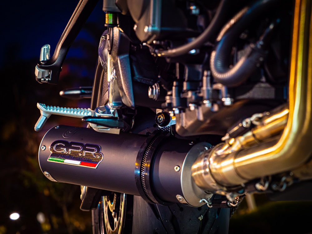 GPR exhaust Triumph Trident 660 2021-2024, M3 Black Titanium, full system exhaust legal for UK and non-EU countries including removable db killer - GPR Exhausts