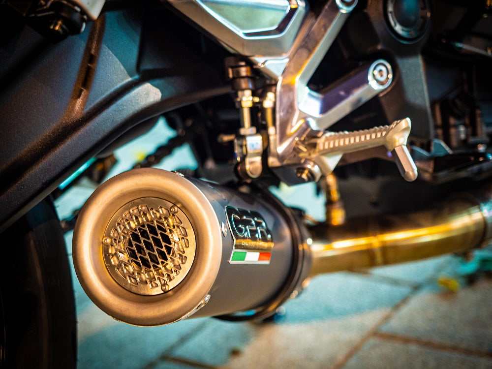 GPR exhaust Triumph Trident 660 2021-2024, M3 Black Titanium, full system exhaust legal for UK and non-EU countries including removable db killer - GPR Exhausts