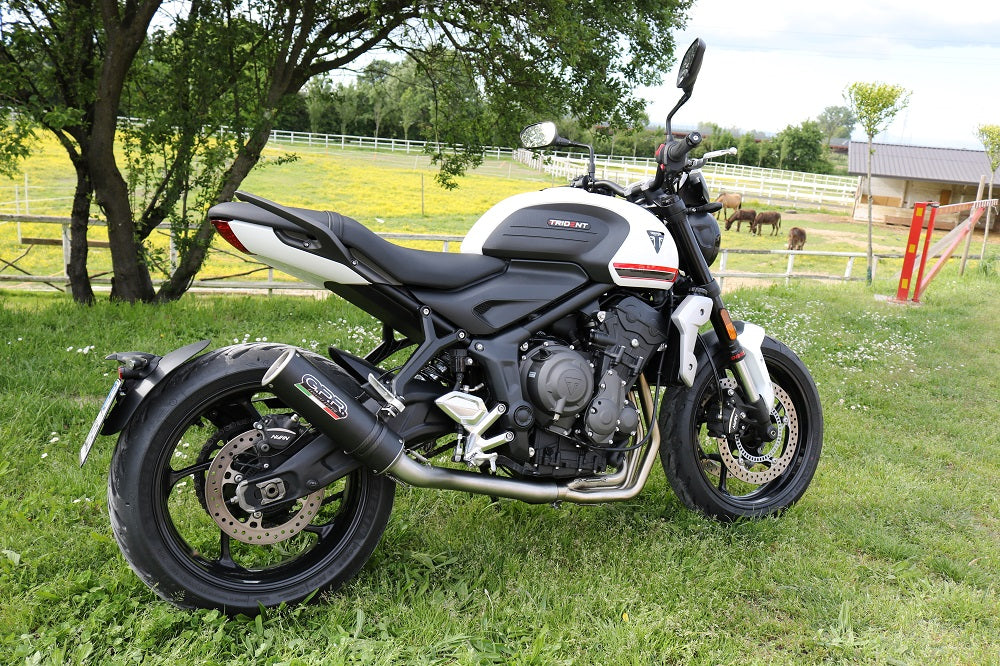 GPR exhaust Triumph Trident 660 2021-2024, M3 Black Titanium, full system exhaust legal for UK and non-EU countries including removable db killer - GPR Exhausts