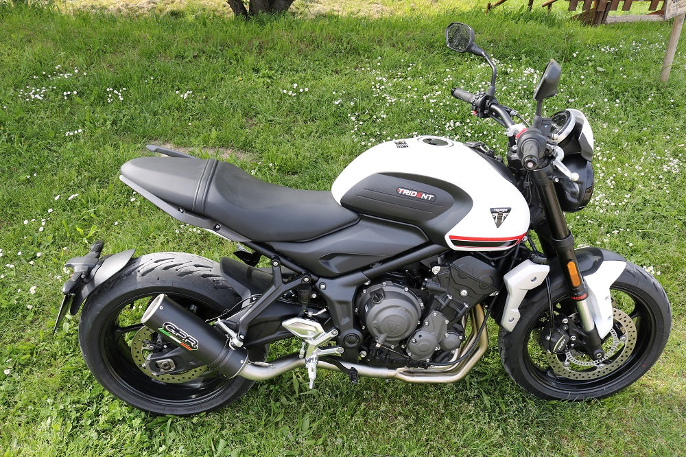 GPR exhaust Triumph Trident 660 2021-2024, M3 Black Titanium, full system exhaust legal for UK and non-EU countries including removable db killer - GPR Exhausts