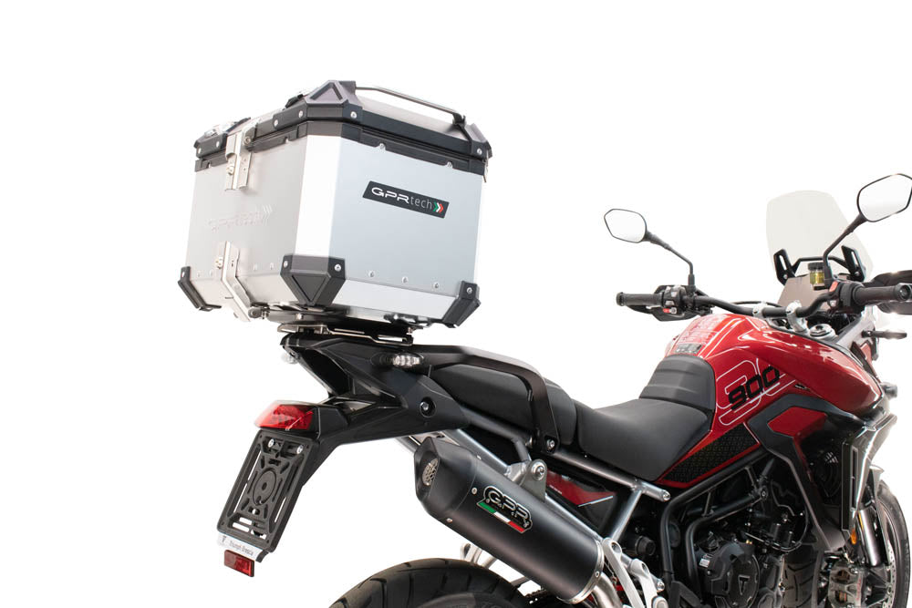 GPR Tech Alpi-Tech 35L Aluminium Top Case with Specific Fitting Plate - Triumph Tiger 900 GT / Pro / Rally Pro (2024–2025) - Silver - image 2
