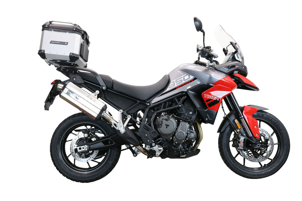 GPR Tech Alpi-Tech 35L Aluminium Top Case with Specific Fitting Plate - Triumph Tiger 850 (2020–2024) - Silver