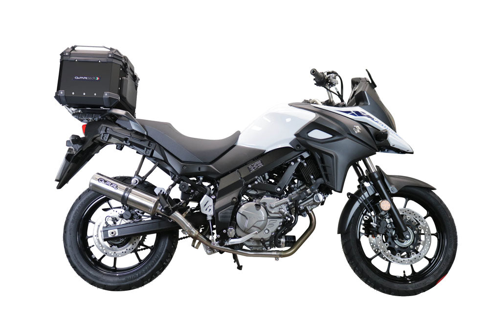 GPR Tech Alpi-Tech 35L Aluminium Top Case with Specific Fitting Plate - Suzuki V-STROM 650 (2012–2016) - Black