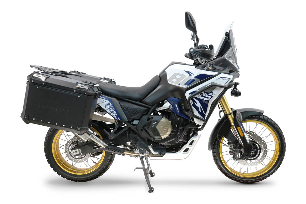 GPR Tech Tech-Evo 38L + 32L Contoured Aluminium Side Case Set with Pannier Rack - Voge DS 800 Rally (2025–2026) - Black