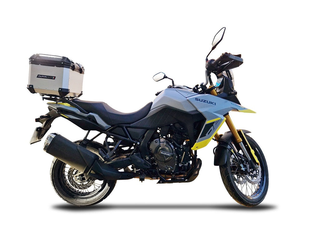 GPR Tech Alpi-Tech 45L Aluminium Top Case with Specific Fitting Plate - Suzuki V-Strom DL650 (2017–2020) - Silver