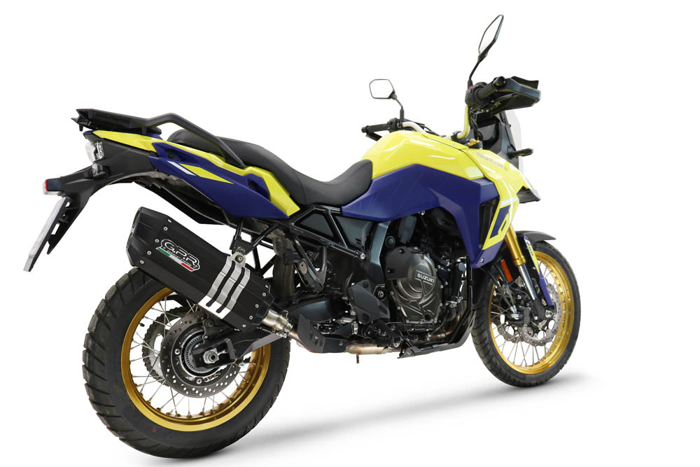 GPR exhaust Suzuki V-STROM DL 800 DE - SE 2023-2025, Hyper Sonic Black Titanium, Homologated legal slip-on exhaust including removable db killer and l - GPR Exhausts