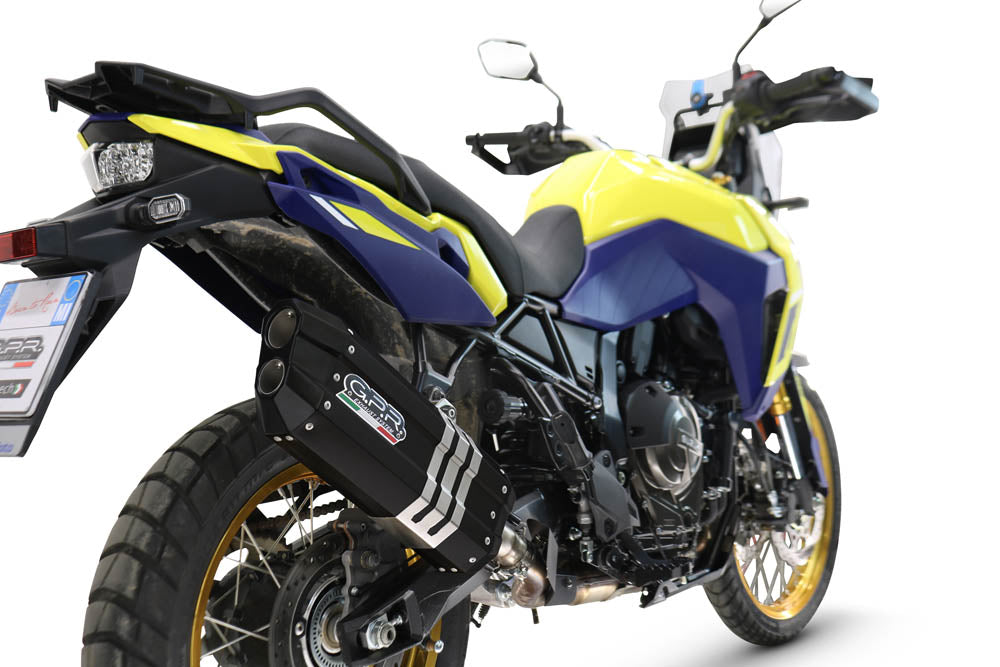 GPR exhaust Suzuki V-STROM DL 800 DE - SE 2023-2025, Hyper Sonic Black Titanium, Homologated legal slip-on exhaust including removable db killer and l - GPR Exhausts