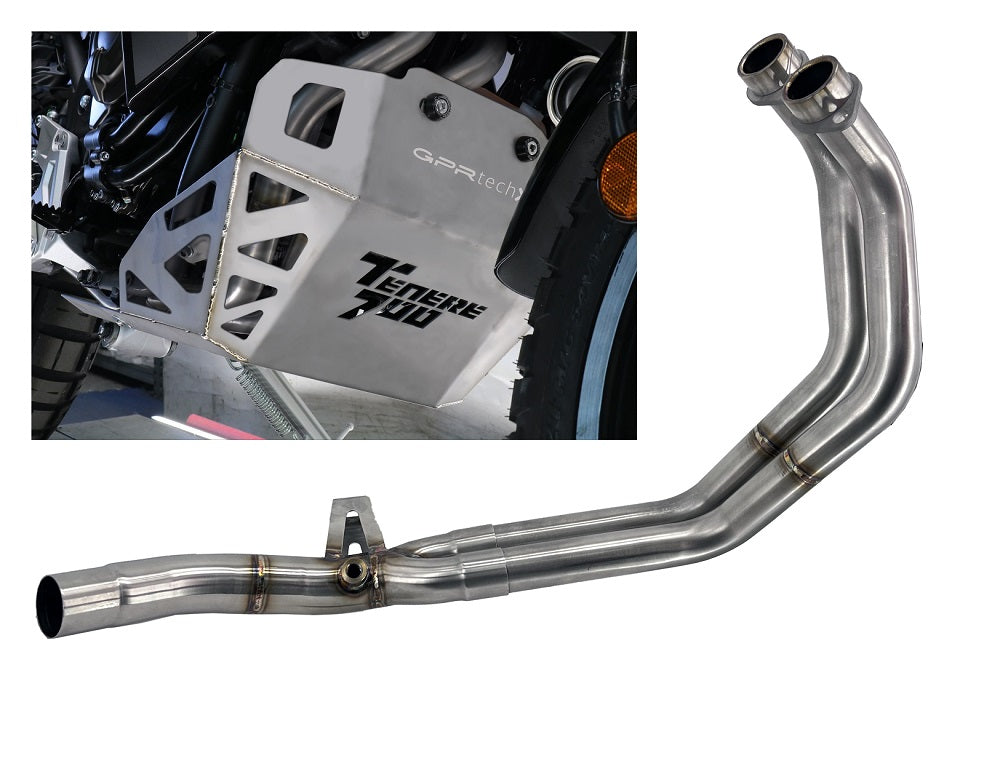 GPR exhaust Yamaha Tenere 700 2019-2020 + Paracoppa Titanio, Decat pipe more titanium skid plate - GPR Exhausts
