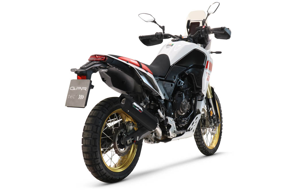 GPR exhaust Yamaha Tenere 700 2019-2020, Furore Evo4 Nero, Homologated legal slip-on exhaust including removable db killer and link pipe - GPR Exhausts