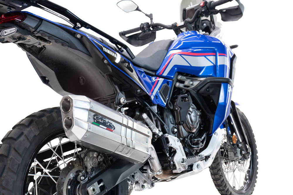 GPR exhaust Yamaha Tenere 700 2021-2024, Hyper Sonic Inox, Homologated legal slip-on exhaust including removable db killer and link pipe - GPR Exhausts