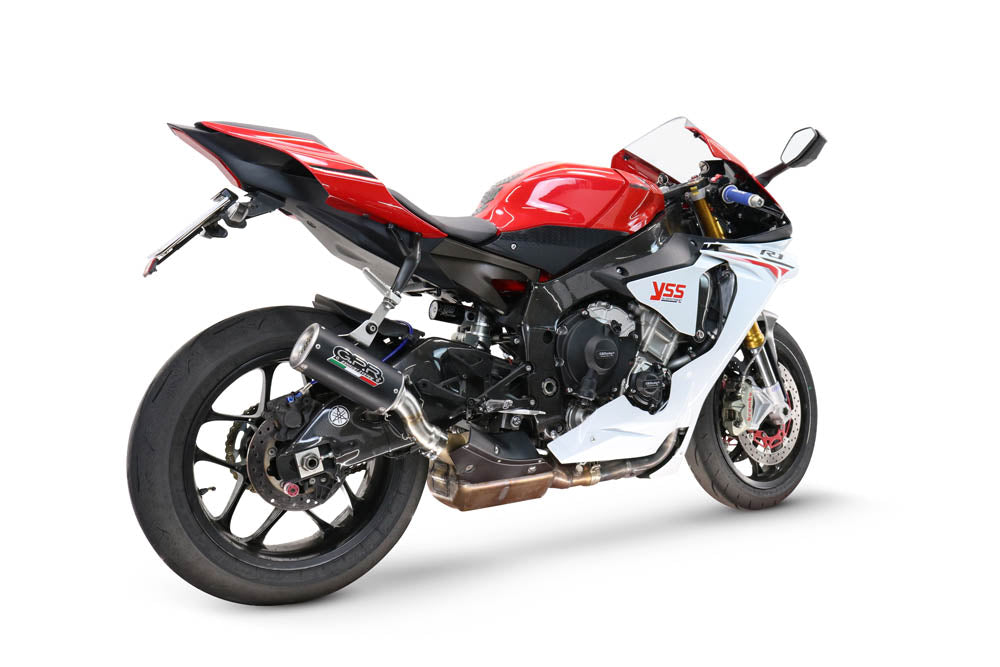 GPR exhaust Yamaha Yzf R1-R1-M 2015-2016, M3 Black Titanium, Homologated legal slip-on exhaust including removable db killer and link pipe - GPR Exhausts