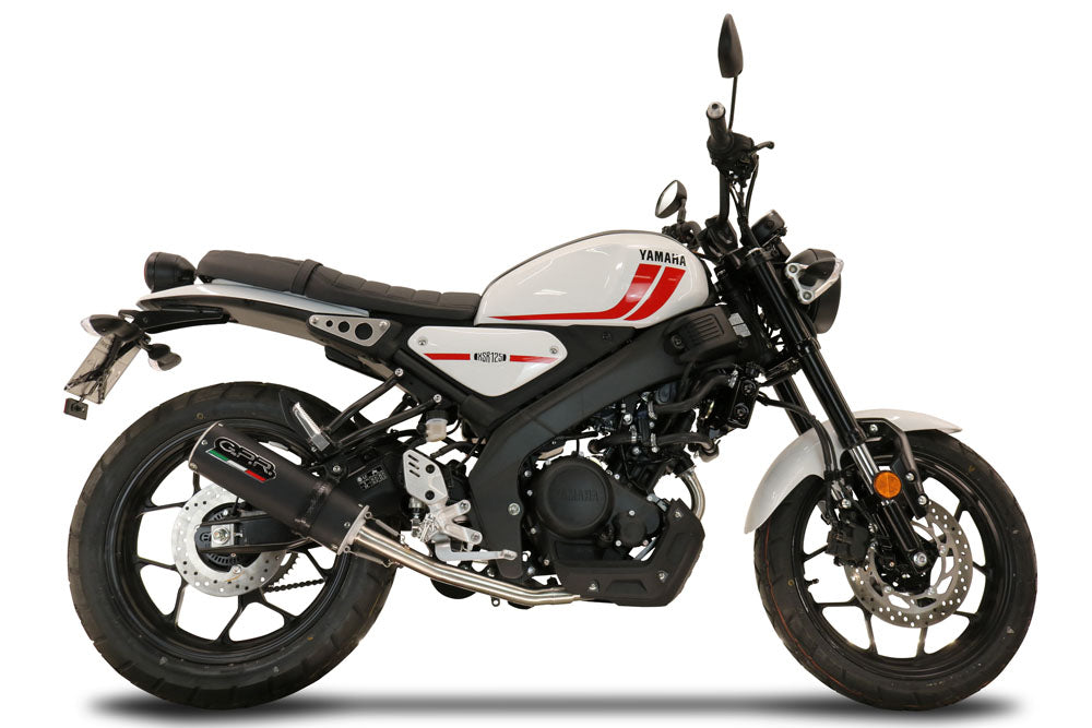GPR exhaust Yamaha XSR 125 2021-2025, M3 Black Titanium, full system exhaust legal for UK and non-EU countries including removable db killer - GPR Exhausts