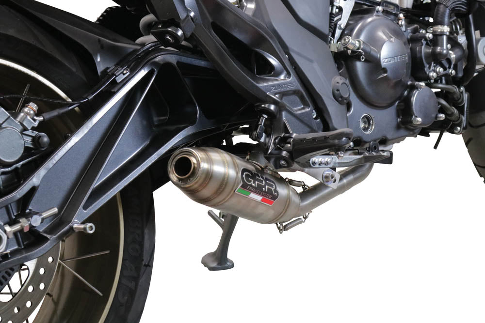 GPR exhaust Zontes 350 T2 ADV 2022-2024, Deeptone Inox, full system exhaust legal for UK and non-EU countries including removable db killer - GPR Exhausts