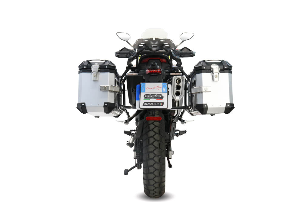GPR Tech 38L + 38L Aluminium Side Case Set with Pannier Rack - Zontes 703 F (2024–2026) - Silver - image 4