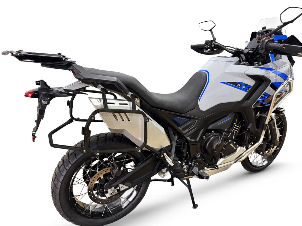 GPR Tech Side Case Pannier Rack for 38L + 38L Cases - Zontes 703 F (2024–2026) - Black
